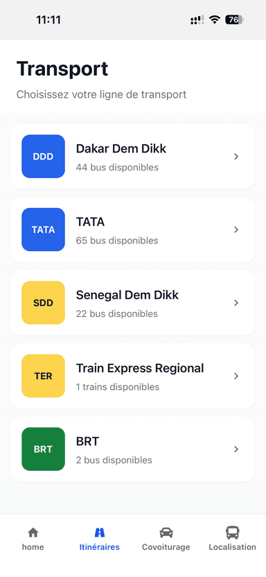 Bus Bi — Lignes de transport
